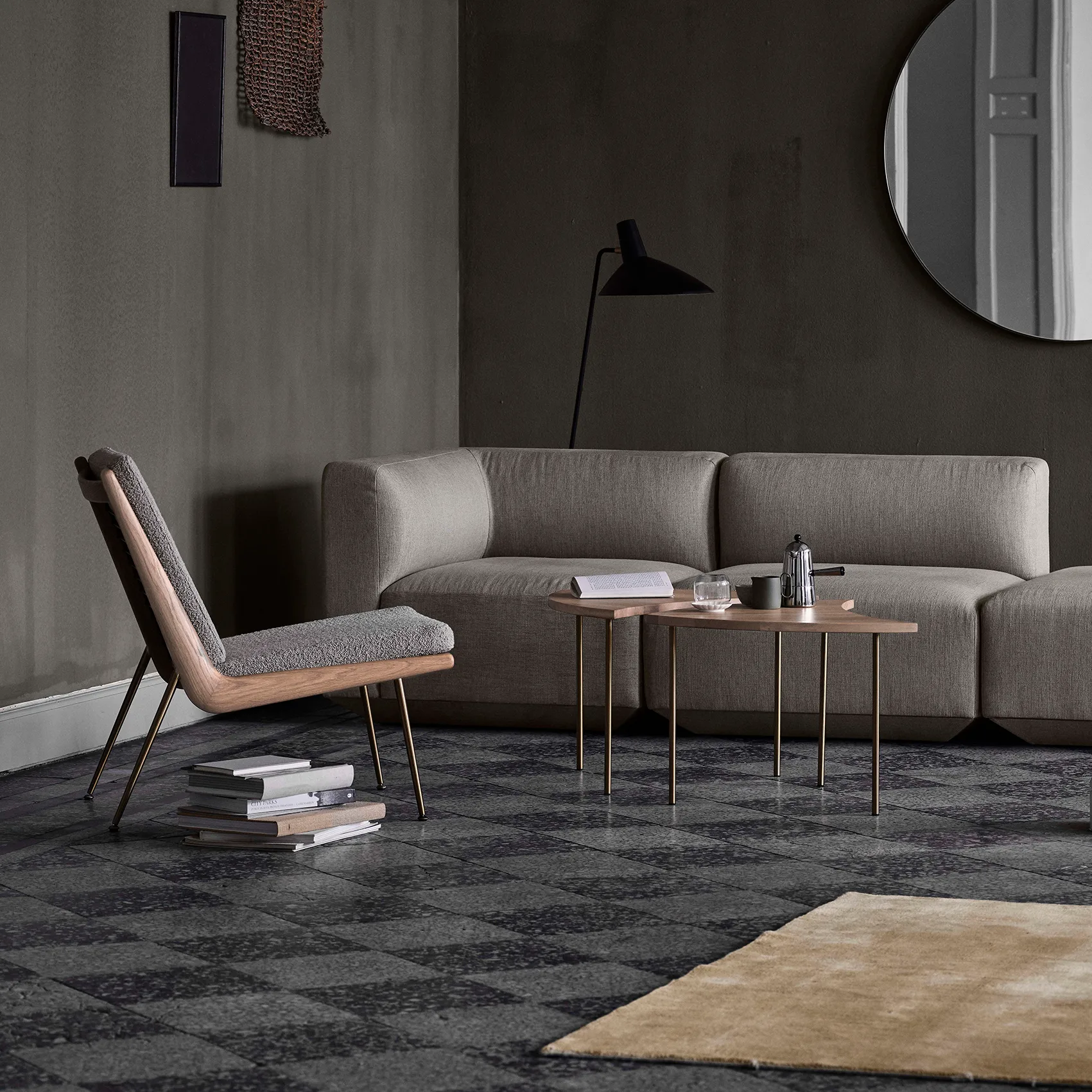 Pinwheel Beistelltisch HM7, Eiche weiß geölt &Tradition