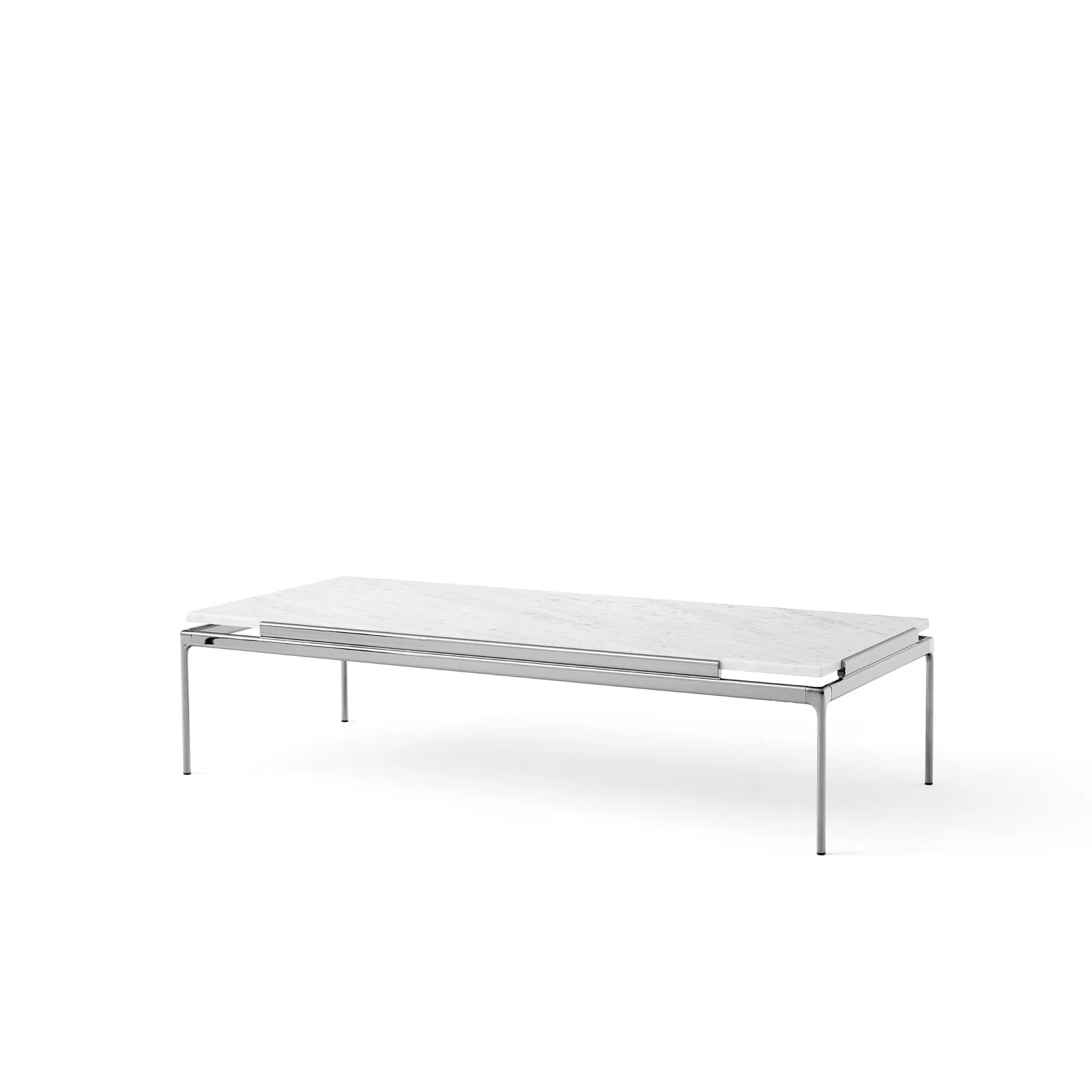 Sett LN12 Couchtisch, Bianco carrara-dark chrome &Tradition