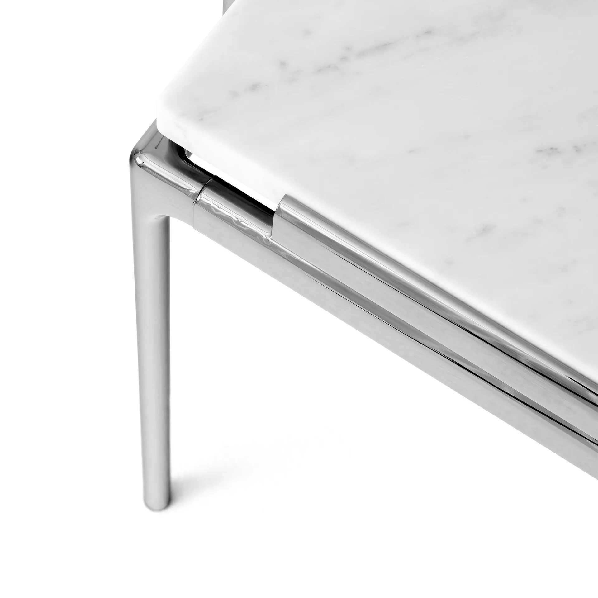Sett LN12 Couchtisch, Bianco carrara-dark chrome &Tradition