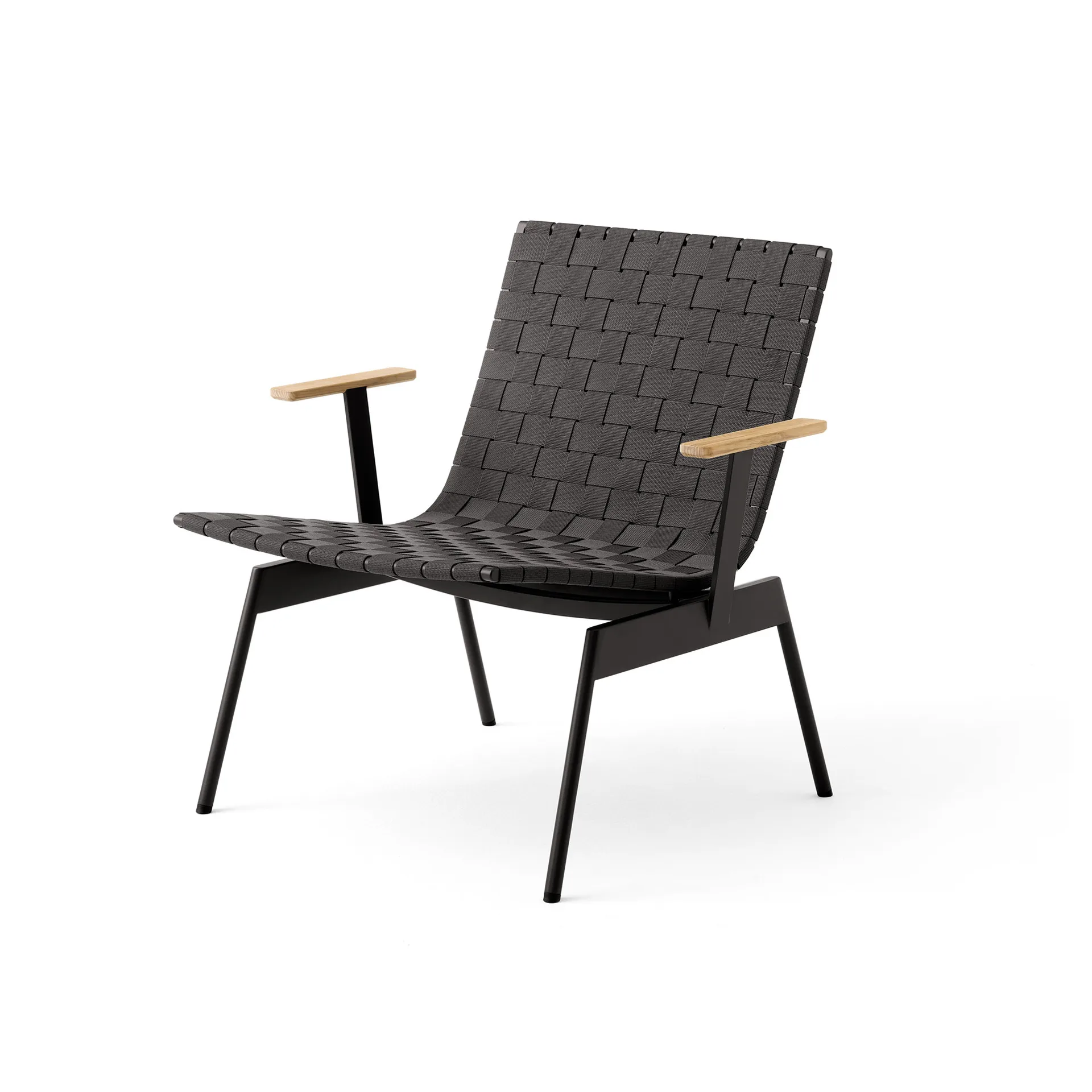 Ville Outdoor AV45 lounge chair with armrests., Warm black &Tradition