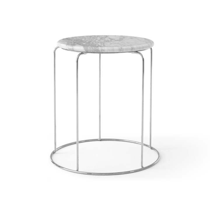 Wire Stool VP11 Topplatte Ø38 cm, Marmor Bianco Carrara &Tradition