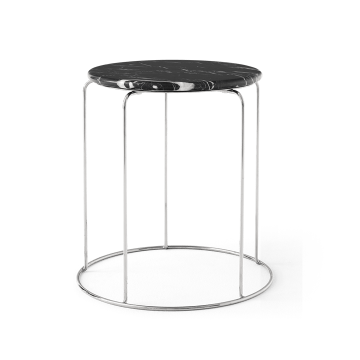 Wire Stool VP11 Topplatte Ø38 cm, Marmor Nero Marquina &Tradition