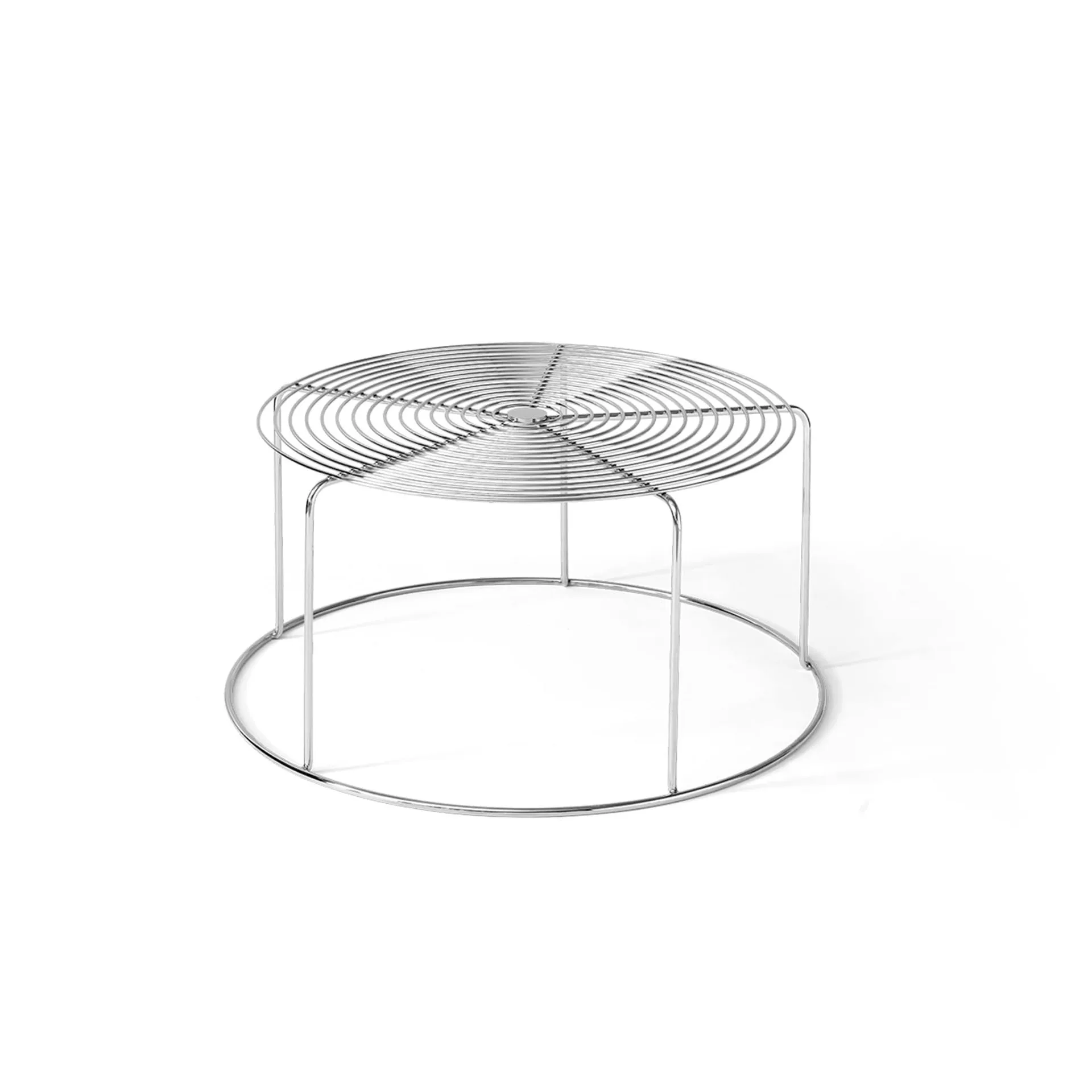 Wire VP17 Couchtisch, Edelstahl, Ø74x36 cm &Tradition