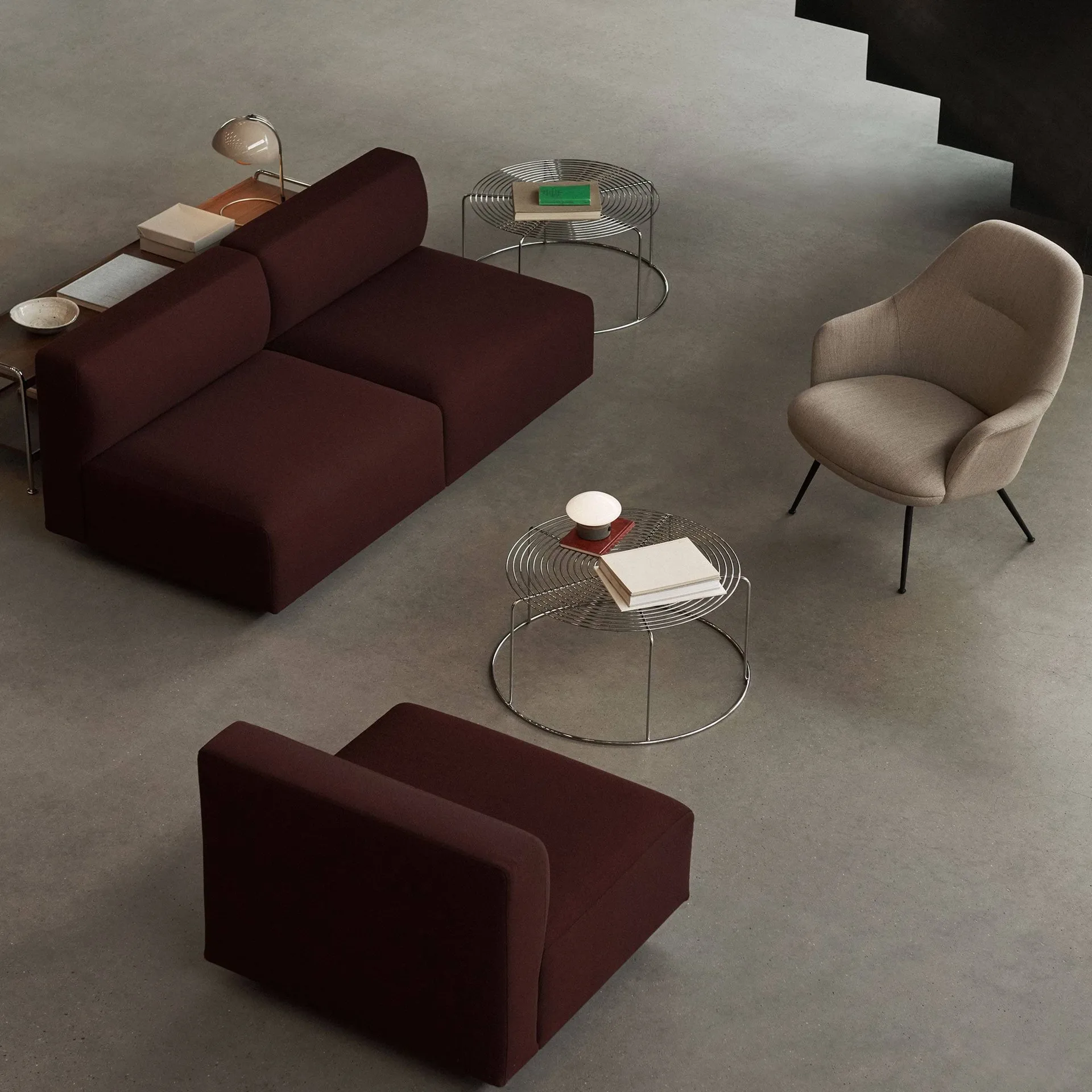 Wire VP17 Couchtisch, Edelstahl, Ø74x36 cm &Tradition
