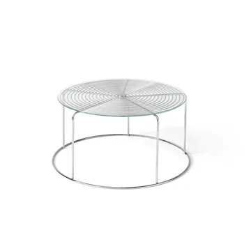 Wire VP17 Couchtisch - Edelstahl Stahl-Glas, Ø74x36 cm - &Tradition