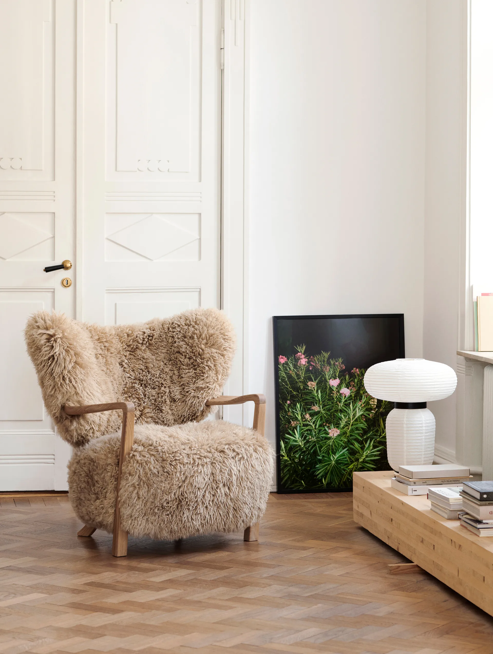 Wulff Lounge Chair ATD2 Fauteuil , Eiche geölt-Sheepskin honey &Tradition
