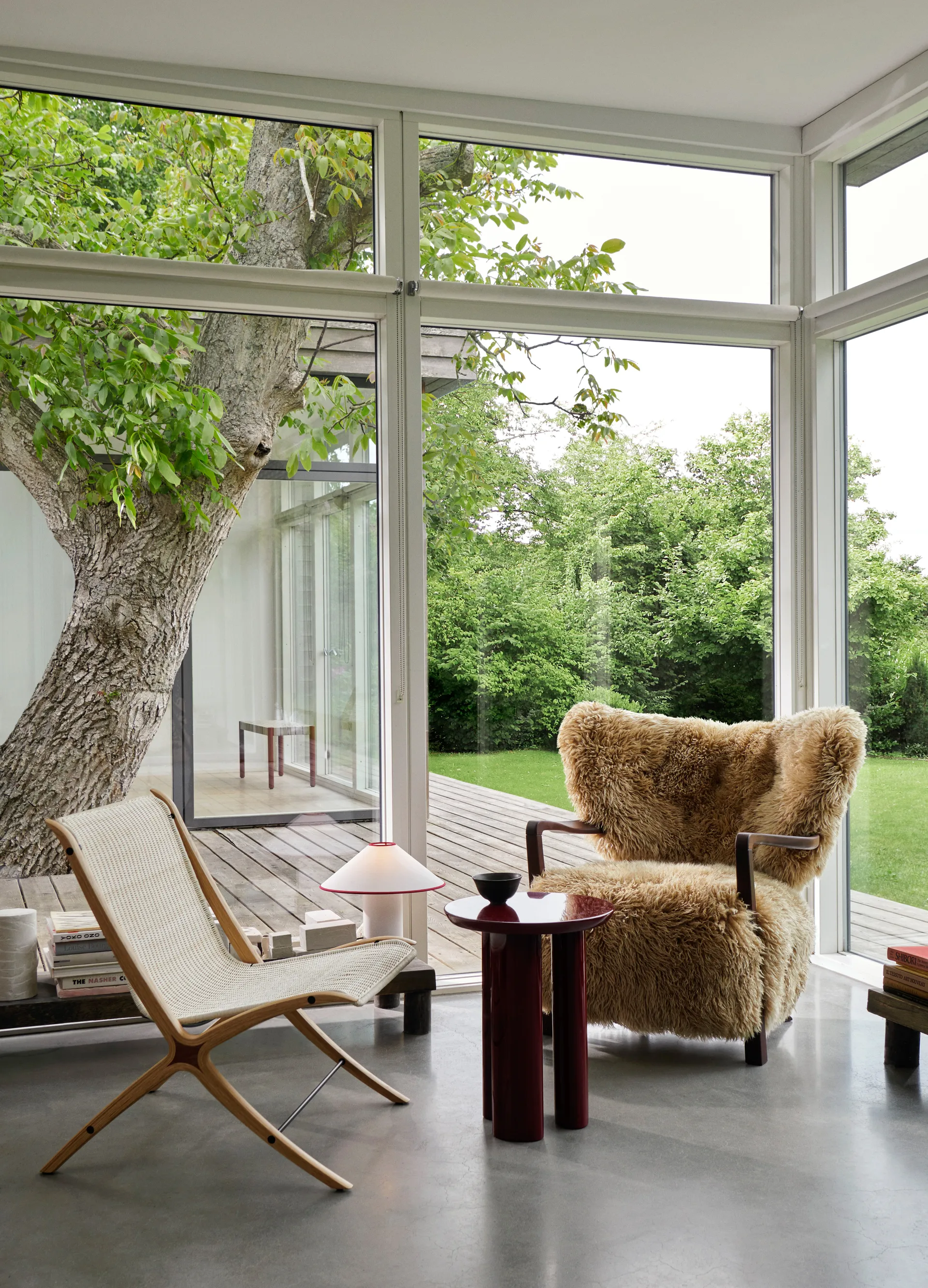 Wulff Lounge Chair ATD2 Fauteuil , Walnuss geölt-Sheepskin honey &Tradition