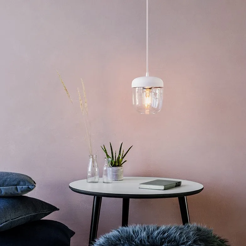 Acorn Pendelleuchte weiß, Messing-Finish Umage