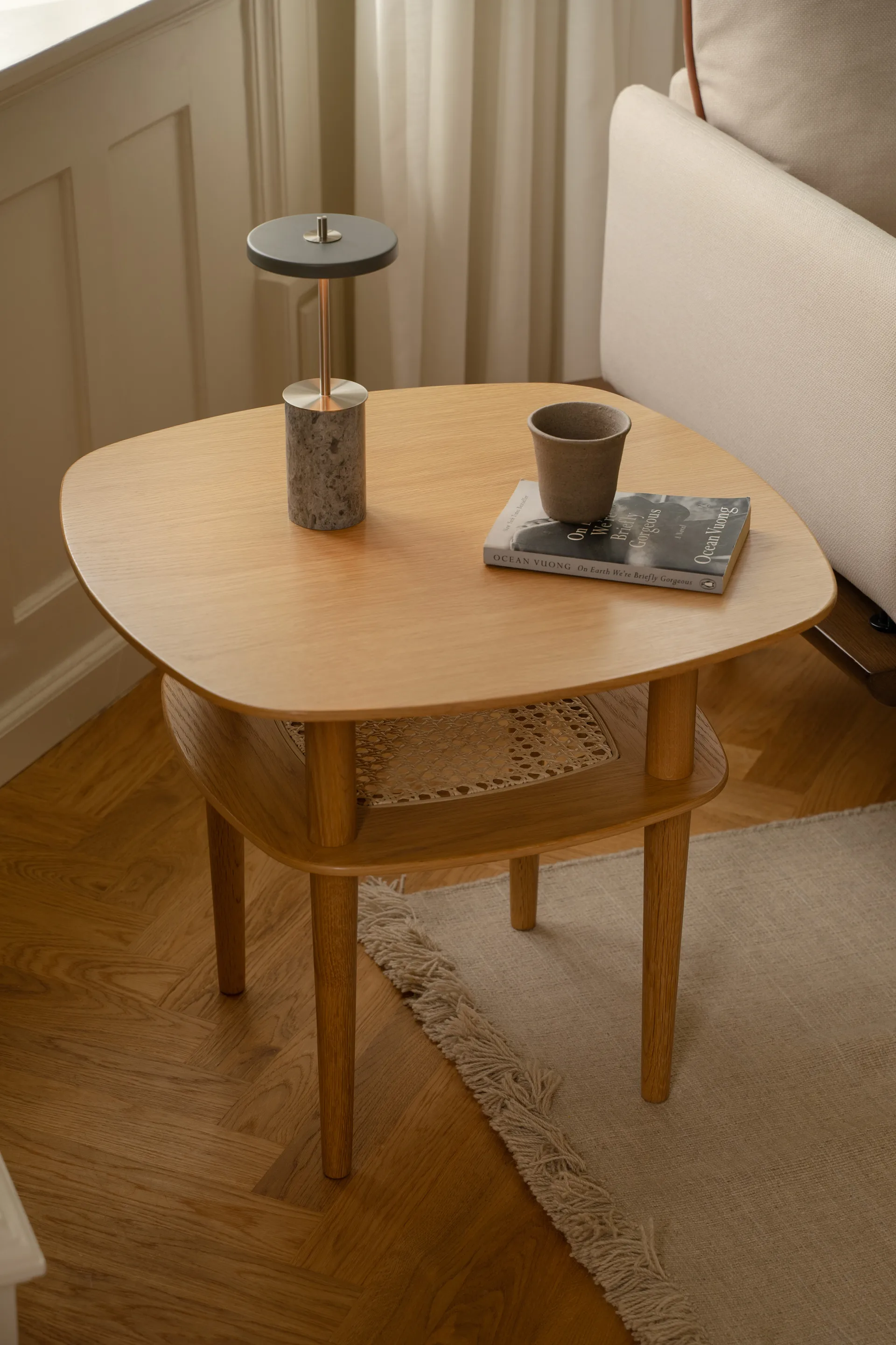 Asteria Move Mini Tischleuchte Ø12x25,5 cm, Grey Marble-brass Umage