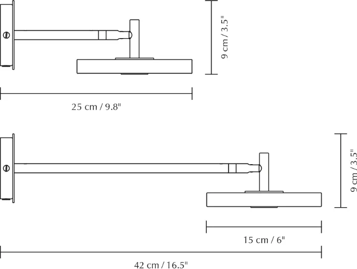 Asteria Wall Wandleuchte, Long, Nuance orange-brass Umage