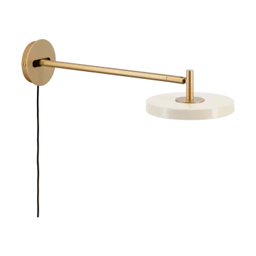 Asteria Wall Wandleuchte - Long, Pearl white-brass - Umage