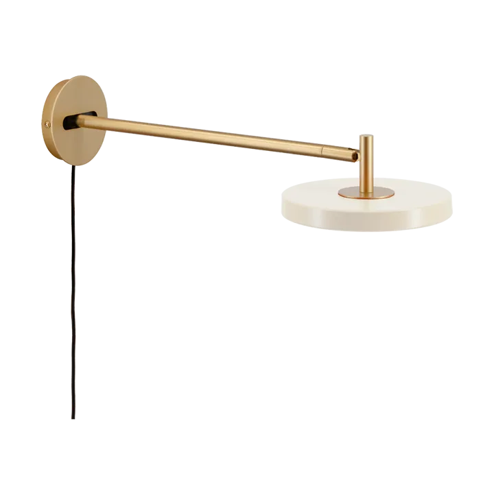 Asteria Wall Wandleuchte - Long, Pearl white-brass - Umage