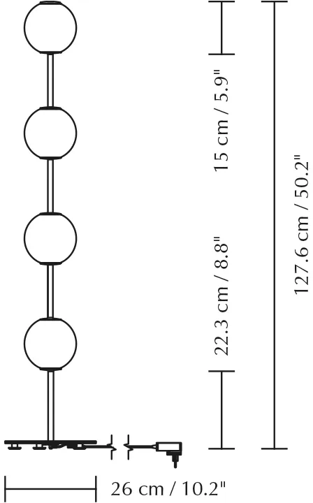 Audrey Floor Stehlampe, Plated brass Umage