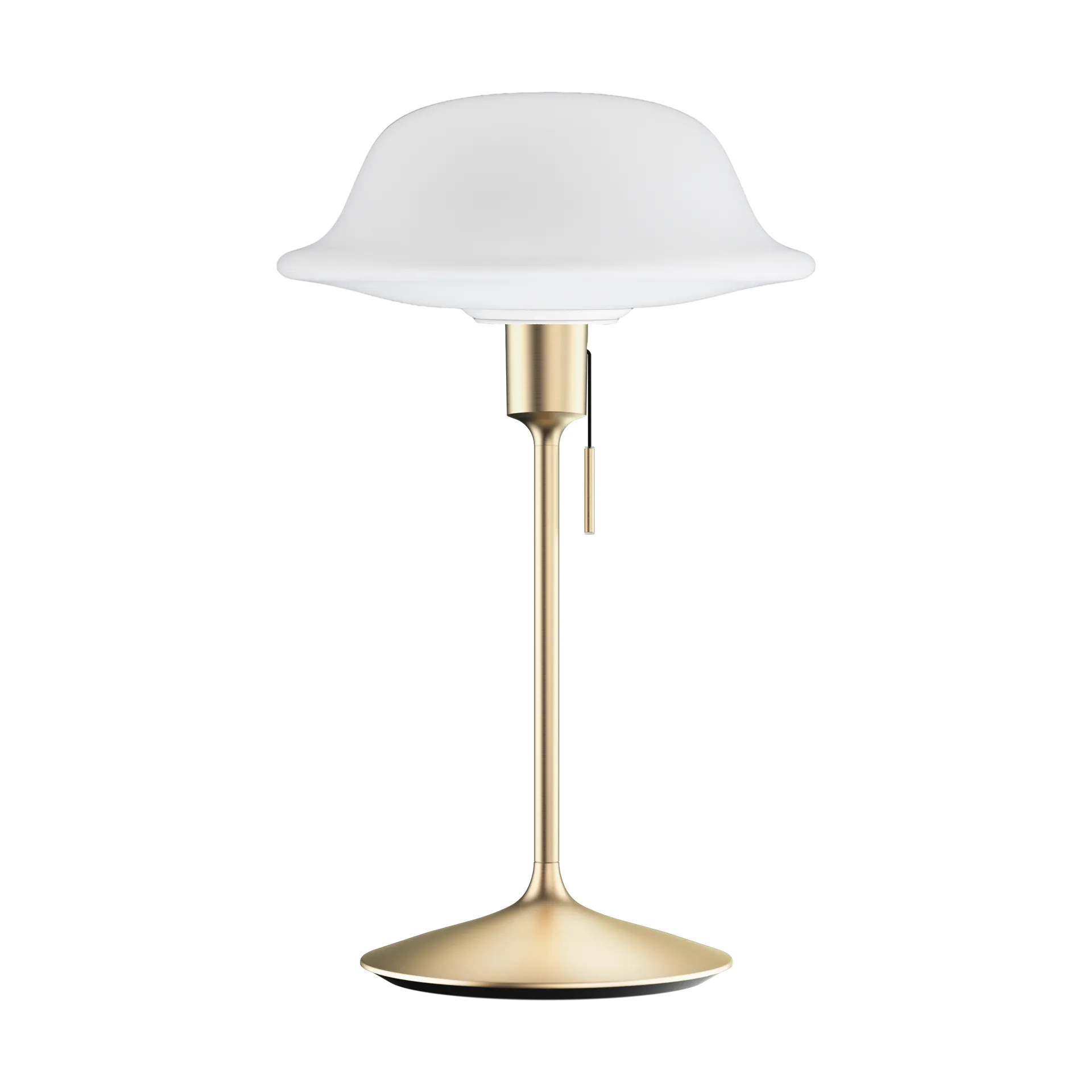 Butler Tischlampe, Weiß-Bürstete Messing Umage