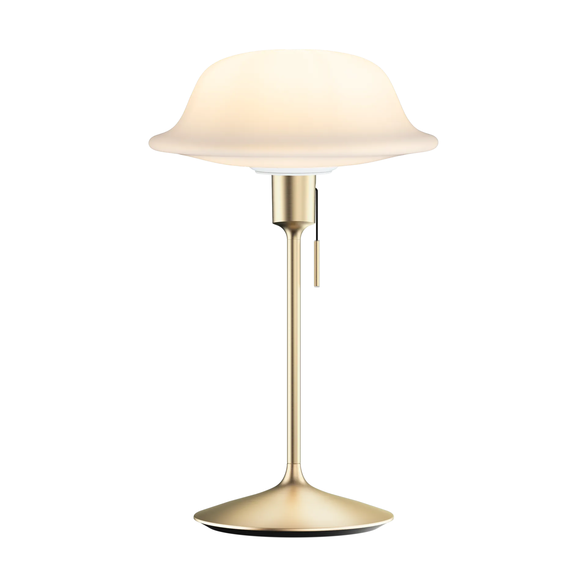 Butler Tischlampe, Weiß-Bürstete Messing Umage