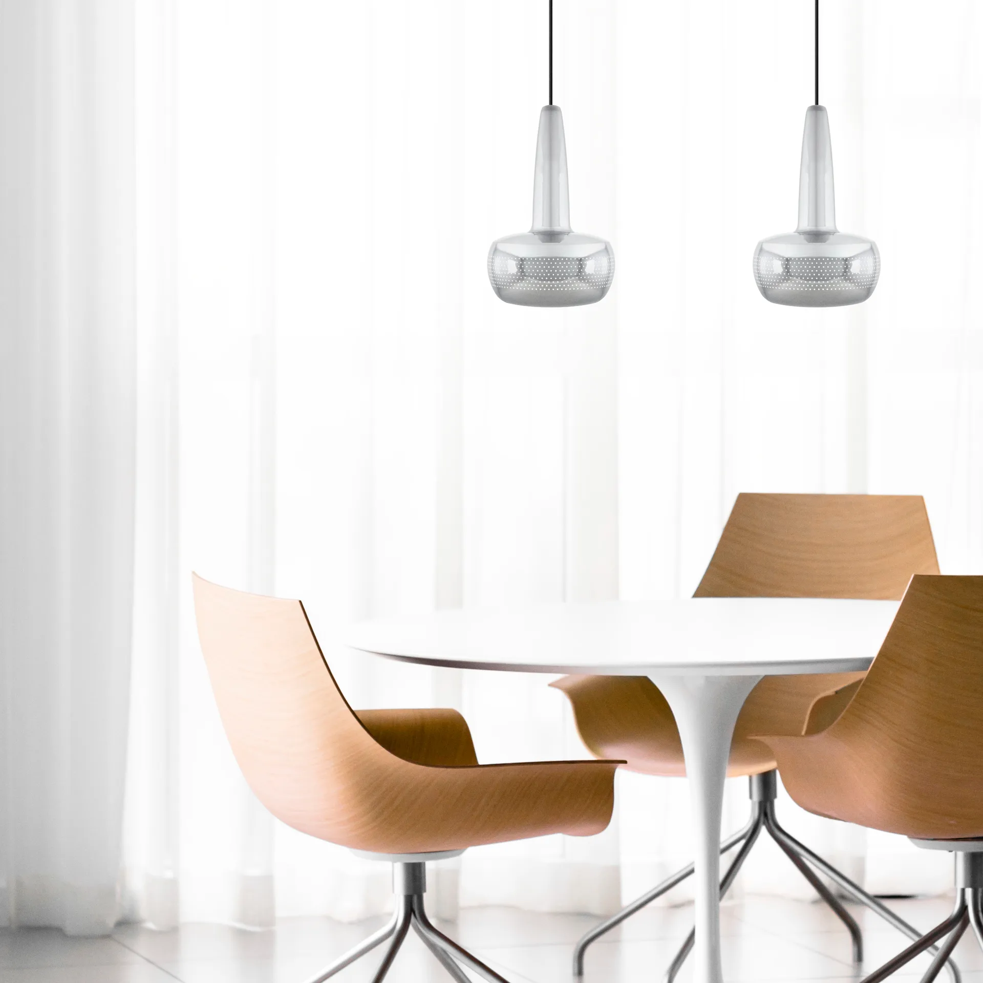 Clava Pendelleuchte Ø21,5cm, Stahl poliert Umage