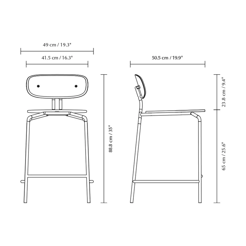 Curious Barhocker 65 cm, Oak-brass Umage