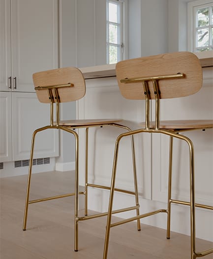 Curious Barhocker 65 cm, Oak-brass Umage