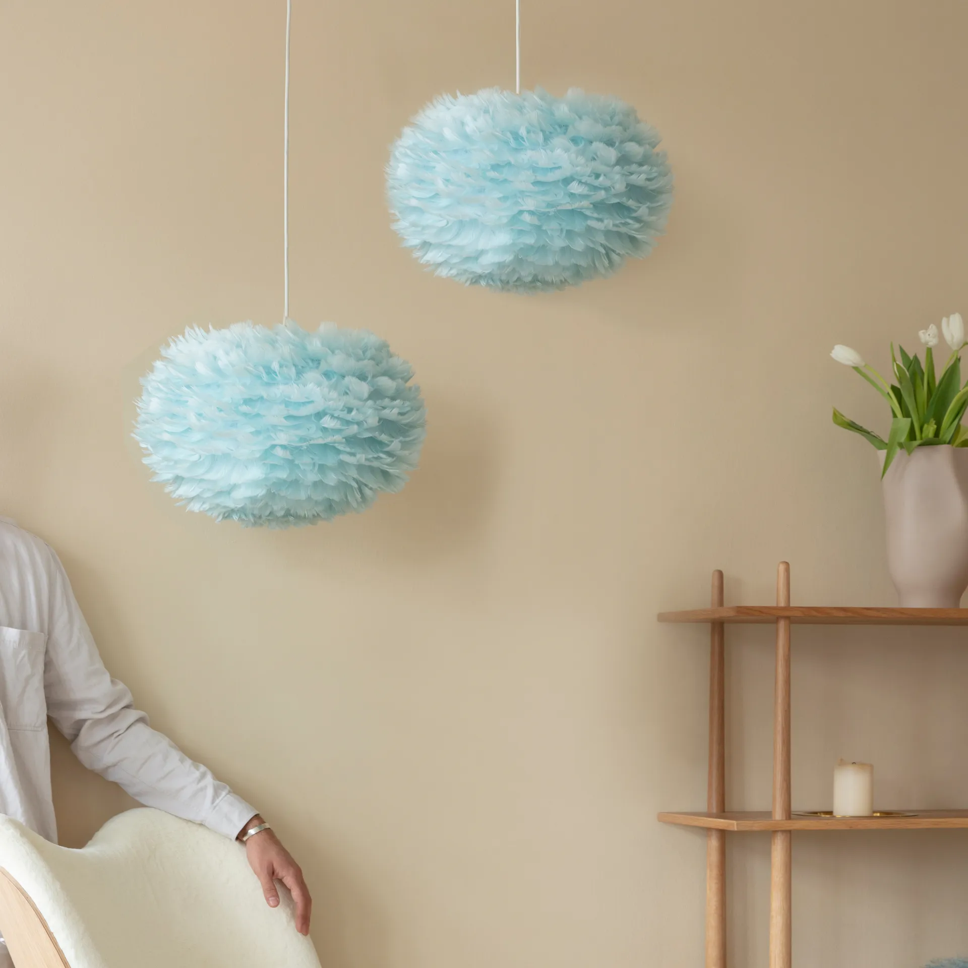 Eos Leuchte hellblau, Medium ø45cm Umage