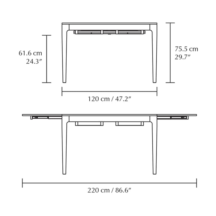 Heart'n'Soul Esstisch 90x120 cm, Black oak Umage