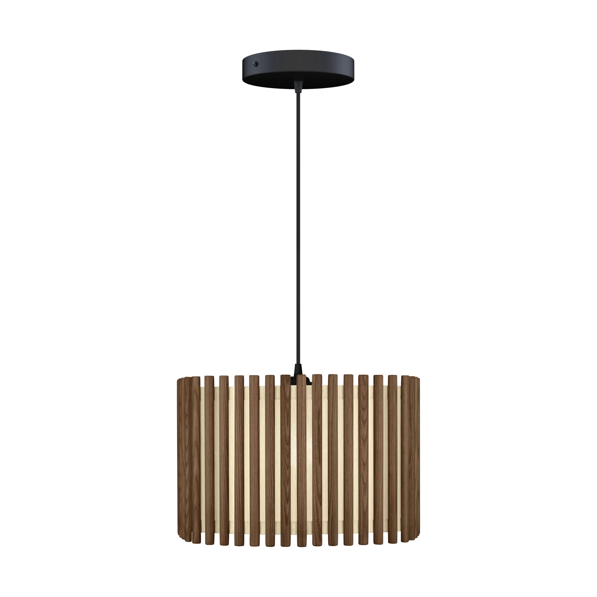Komorebi Pendelleuchte large, Square dark oak-Schwarz Umage