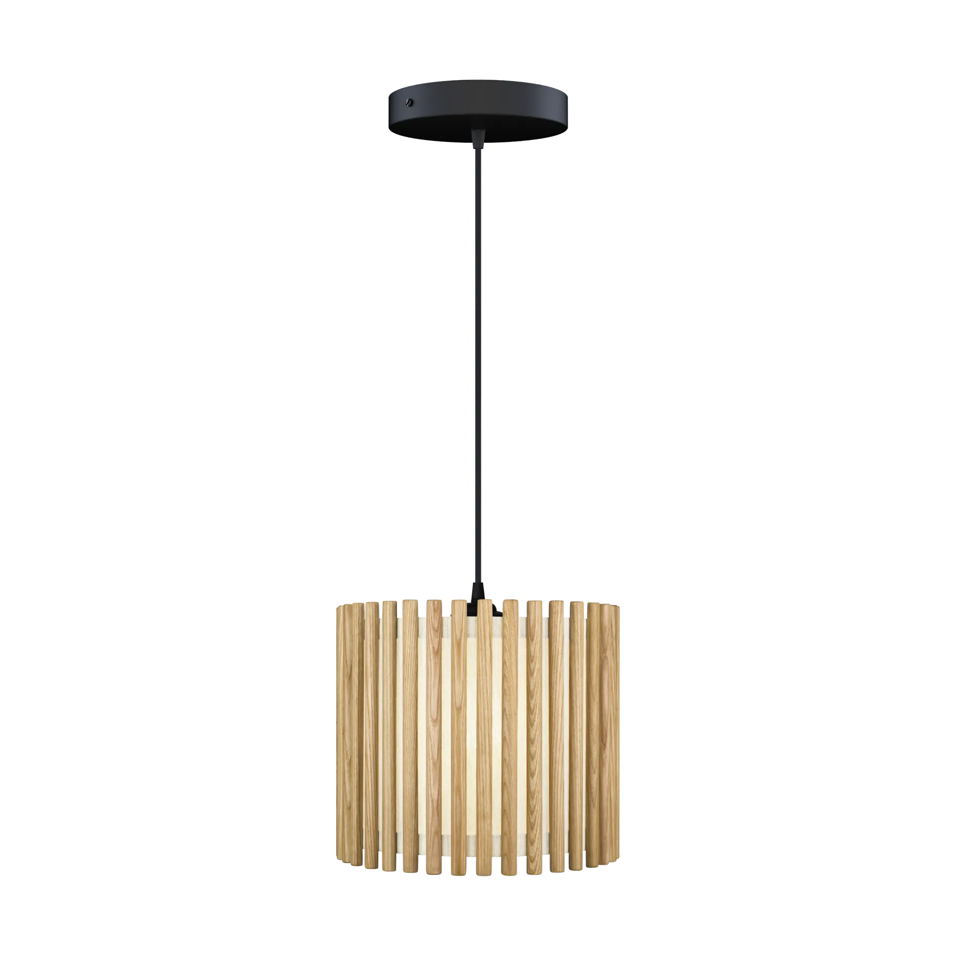 Komorebi Pendelleuchte medium, Circle oak-schwarz Umage