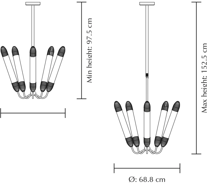 Lemon Squeeze Penta kurze Deckenleuchte, Plated brass Umage