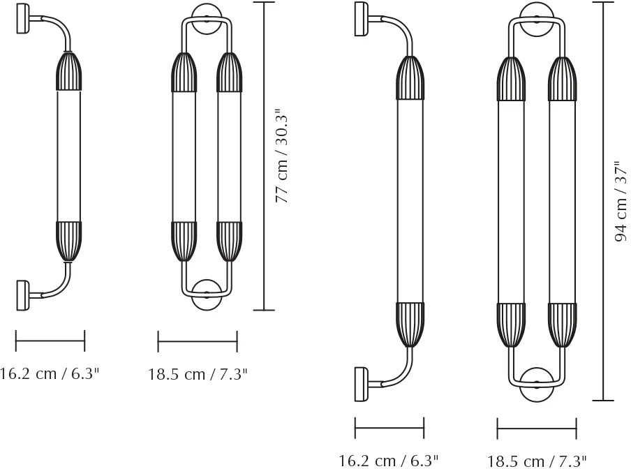 Lemon Squeeze Wall kurze Wandleuchte, Double polished steel Umage