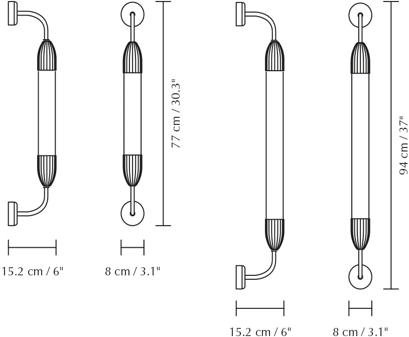 Lemon Squeeze Wall kurze Wandleuchte, Single plated brass Umage