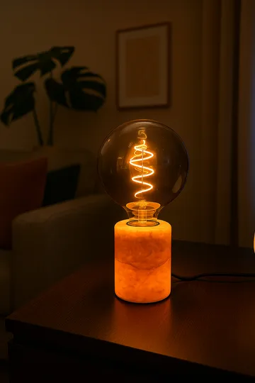 Marble Lampenfuß - Beige glänzend, Ø8×10,5 cm - Unison