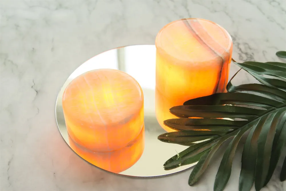 Marble Tischleuchte, Beige glänzend, Ø8x4 cm Unison