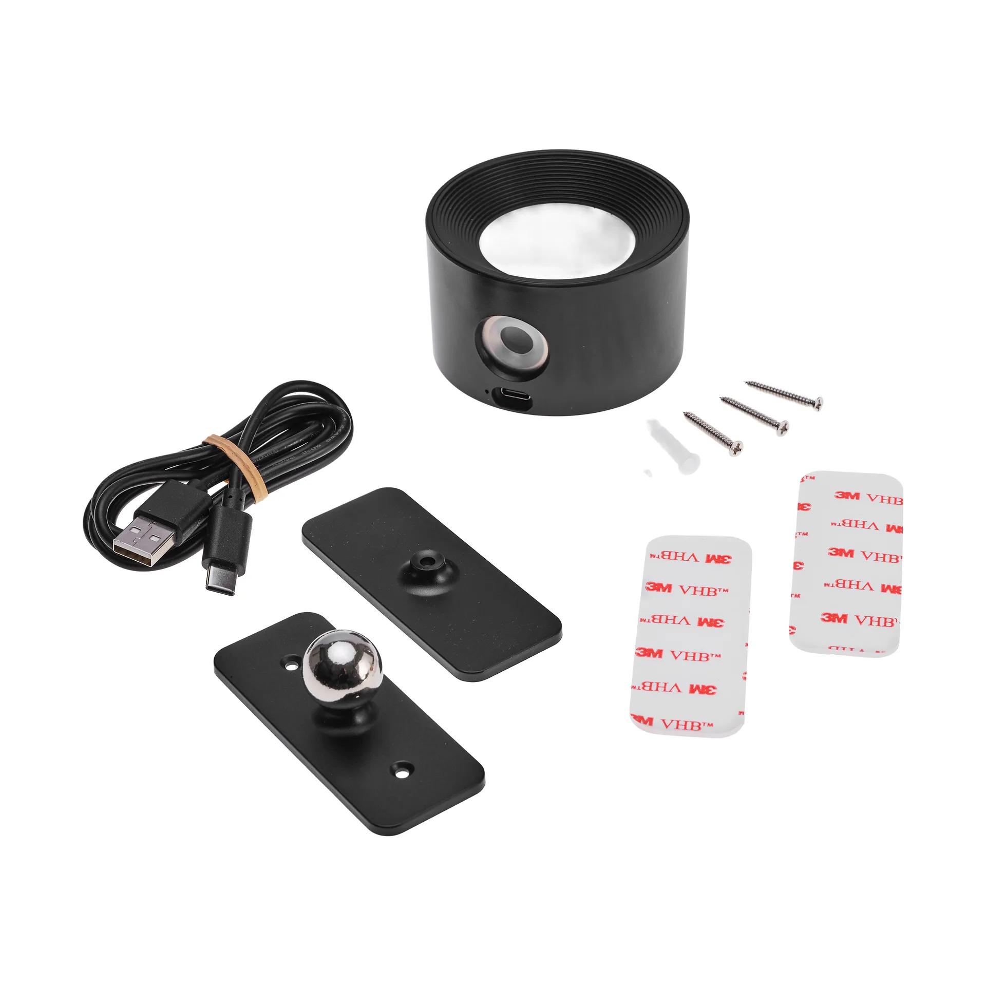 No Cable wiederaufladbare Wandleuchte, Schwarz, Ø8x4,5 cm Unison