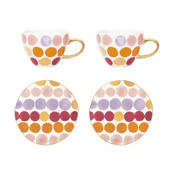 Good Morning Cappuccinotasse mit Untertasse 4 Teile - Gepunktet - URBAN NATURE CULTURE