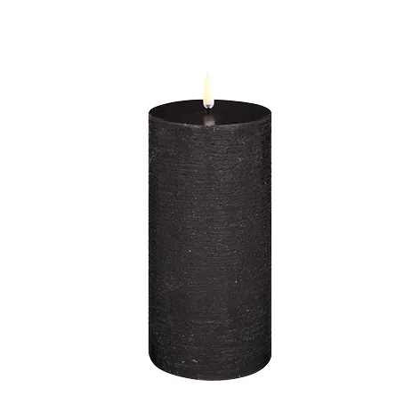 Pillar LED-Kerze Ø7,8x15 cm - Schwarz - Uyuni Lighting