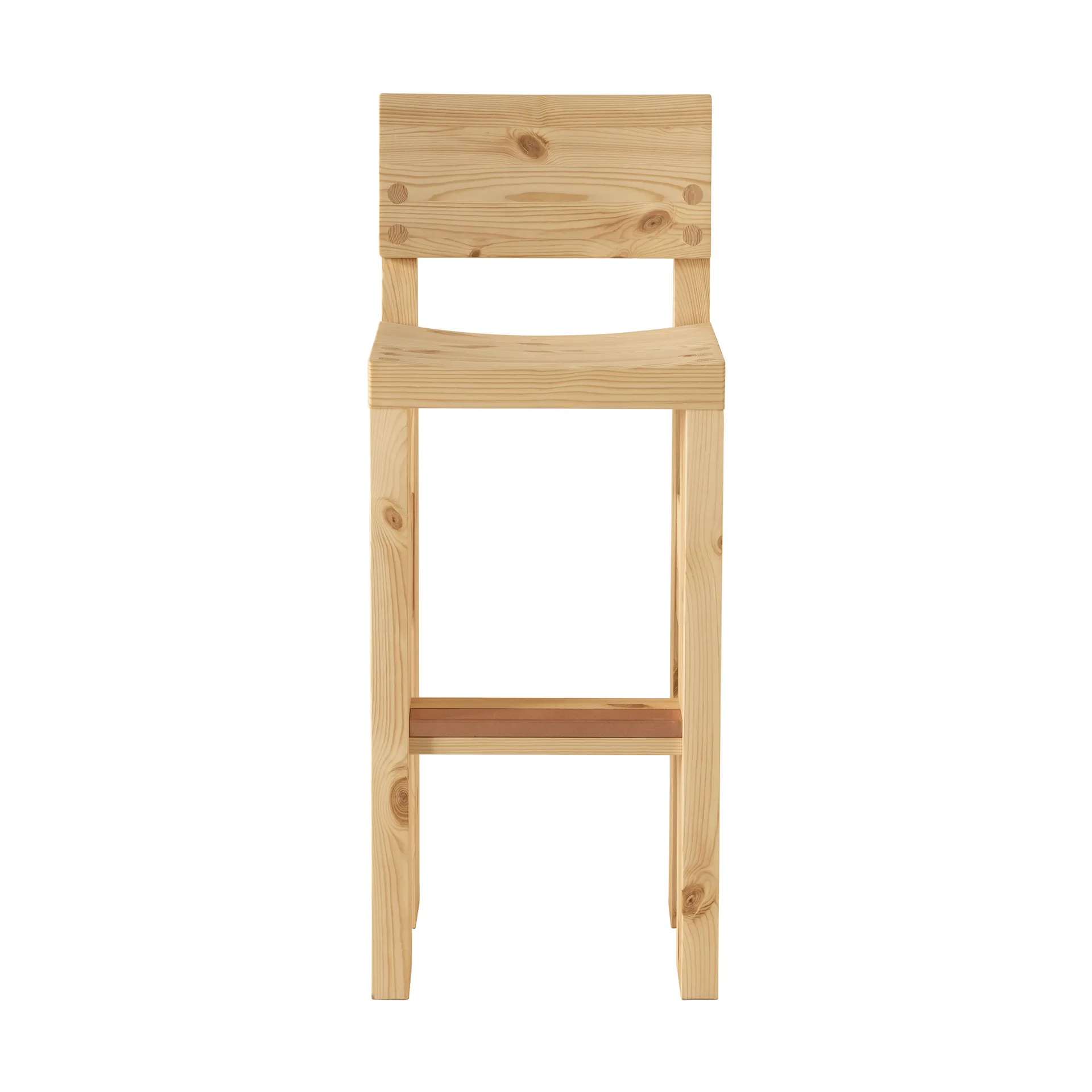 001 Bar Stool Barhocker, Matt geölte Kiefer, 75 cm Vaarnii