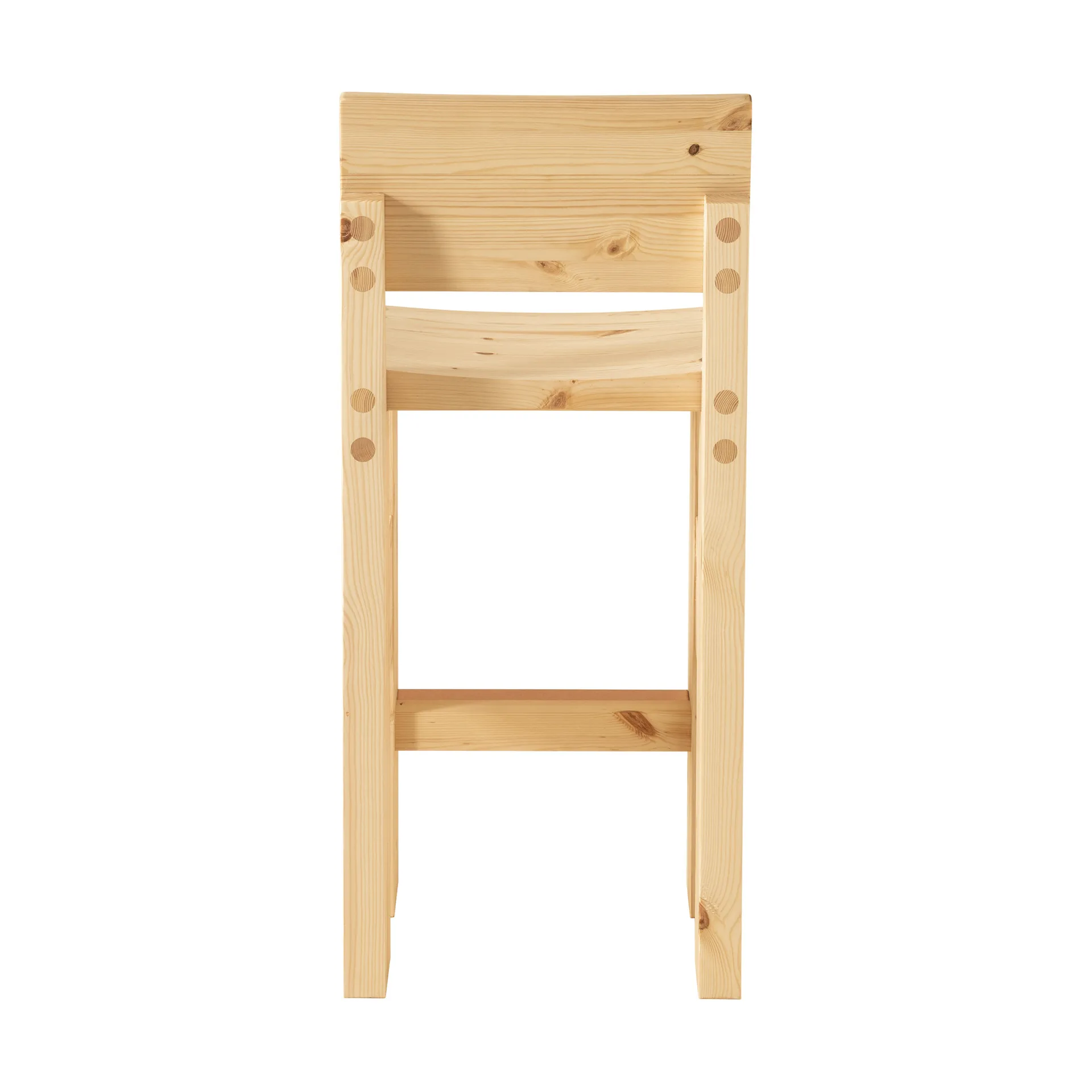 001 Bar Stool Barhocker, Matt geölwachsbehandelte Kiefer, 65 cm Vaarnii