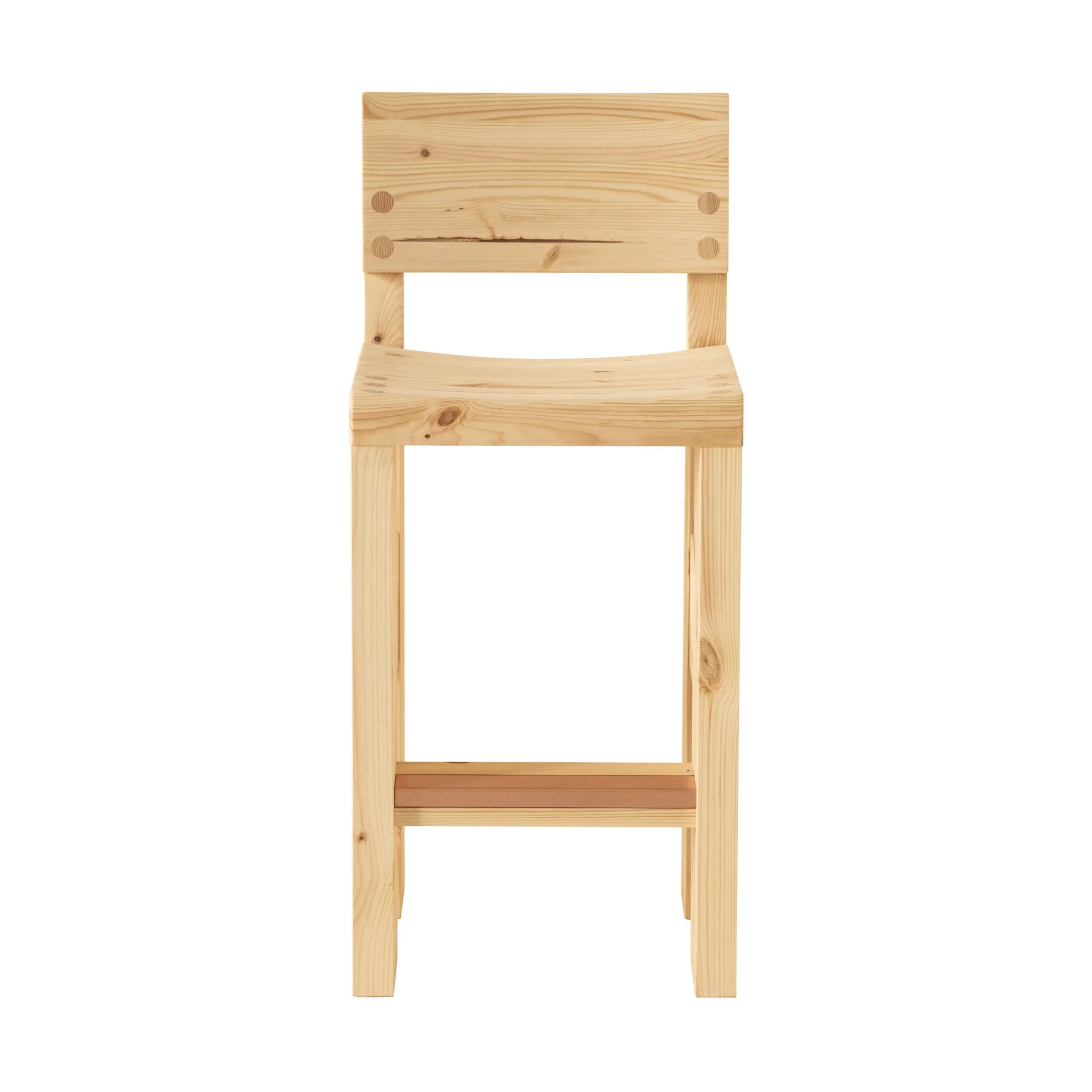 001 Bar Stool Barhocker, Matt geölwachsbehandelte Kiefer, 65 cm Vaarnii