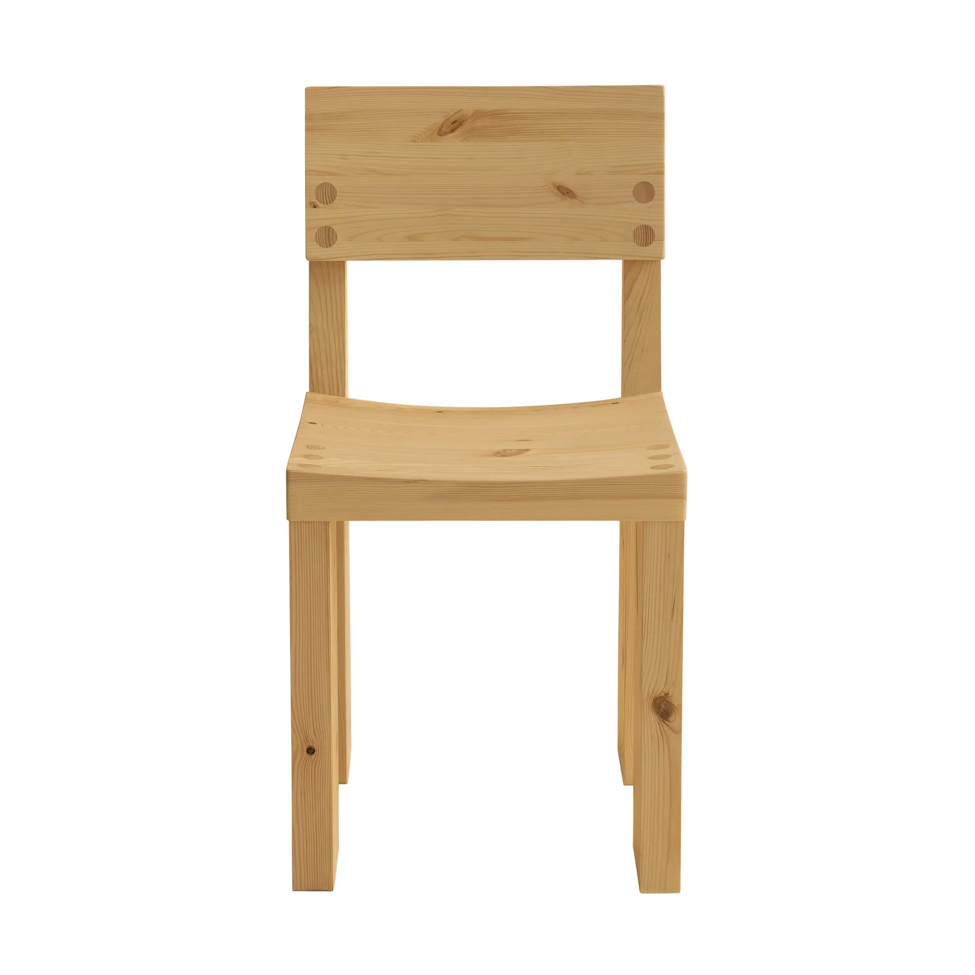 001 Dining Chair Stuhl, Matt geöltes Wachs-Kiefernholz Vaarnii