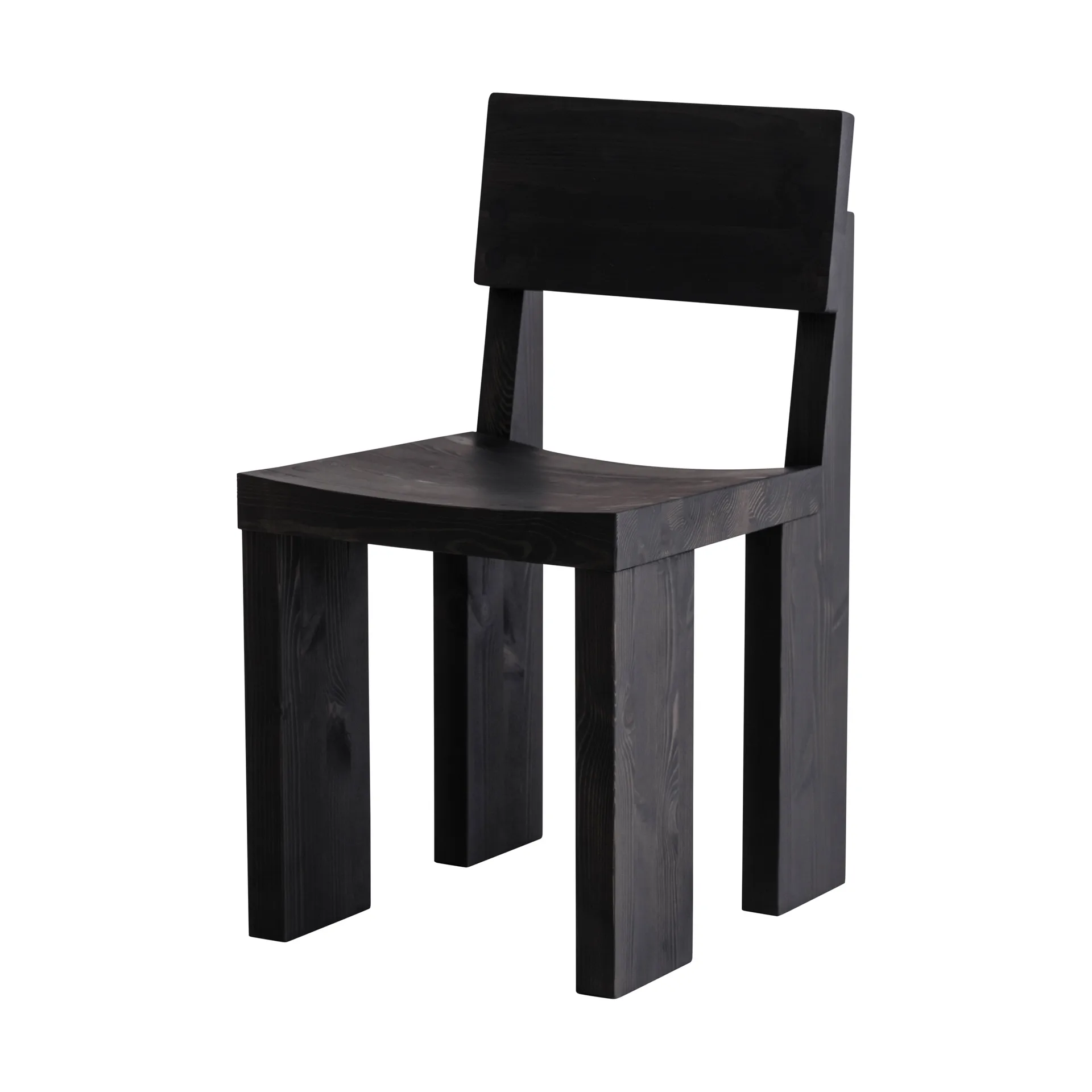 001 Dining Chair Stuhl, Schwarz gebeizte Kiefer Vaarnii