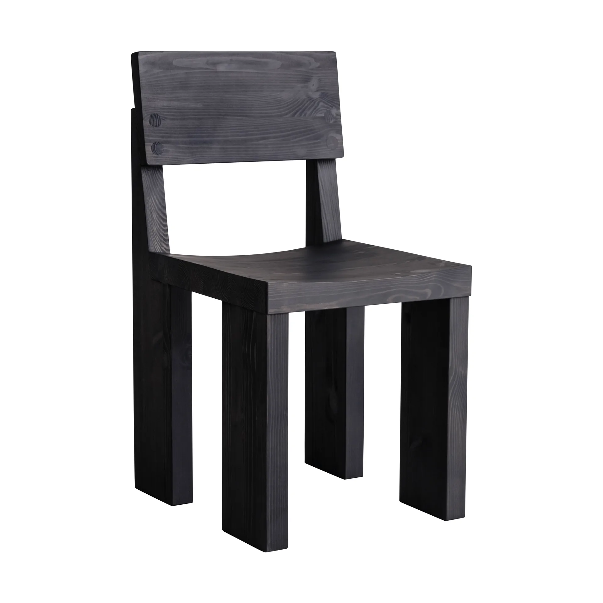 001 Dining Chair Stuhl, Schwarz gebeizte Kiefer Vaarnii