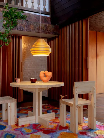 001 Dining Table Esstisch - Matt geöltes Wachs-Kiefernholz, Ø100 x 74 cm - Vaarnii