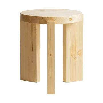 001 Stool runder Hocker - Matt geöltes Kiefernholz, Ø40x44 cm - Vaarnii