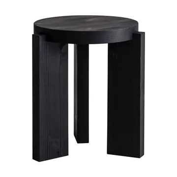 001 Stool runder Hocker - Schwarz gebeizte Kiefer, Ø40x44 cm - Vaarnii
