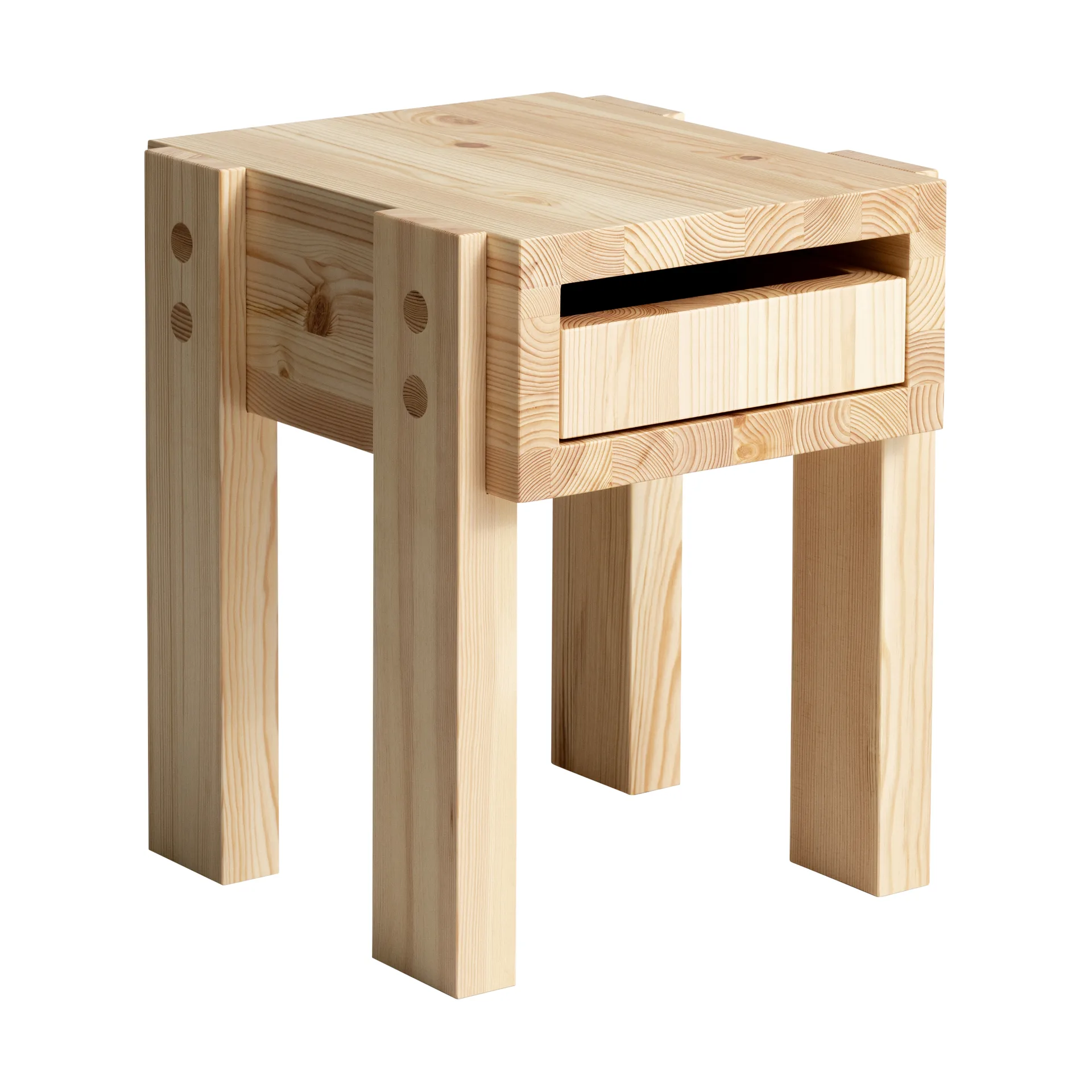 003 Stilts Side Table Beistelltisch, Matt geöltes Wachs Kiefer 40x36x45 cm Vaarnii