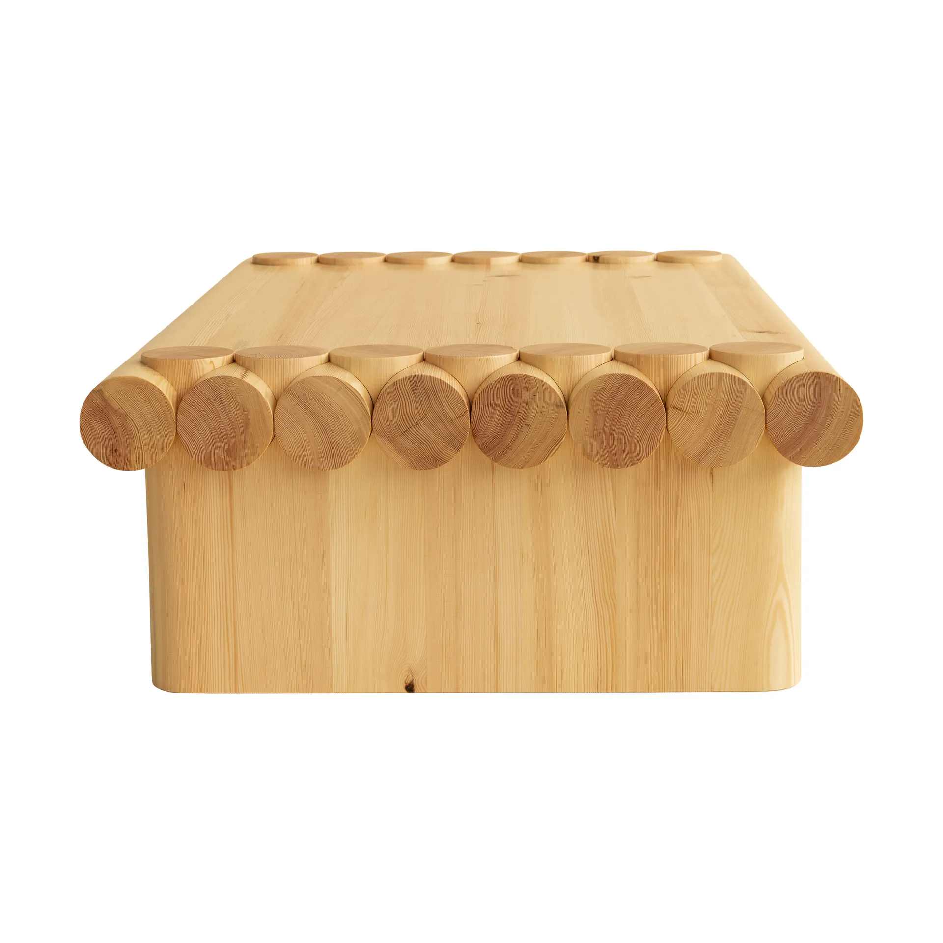 004 Coffee Table Couchtisch, Matt geöltes Wachs-Kiefernholz, 120x80x35 cm Vaarnii