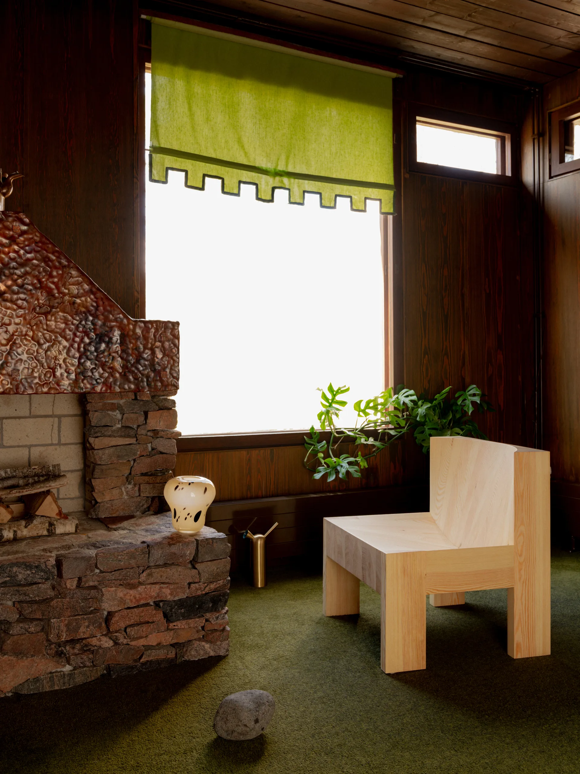 005 Lounge Chair Loungesessel, Matt geöltes Wachs-Kiefernholz Vaarnii