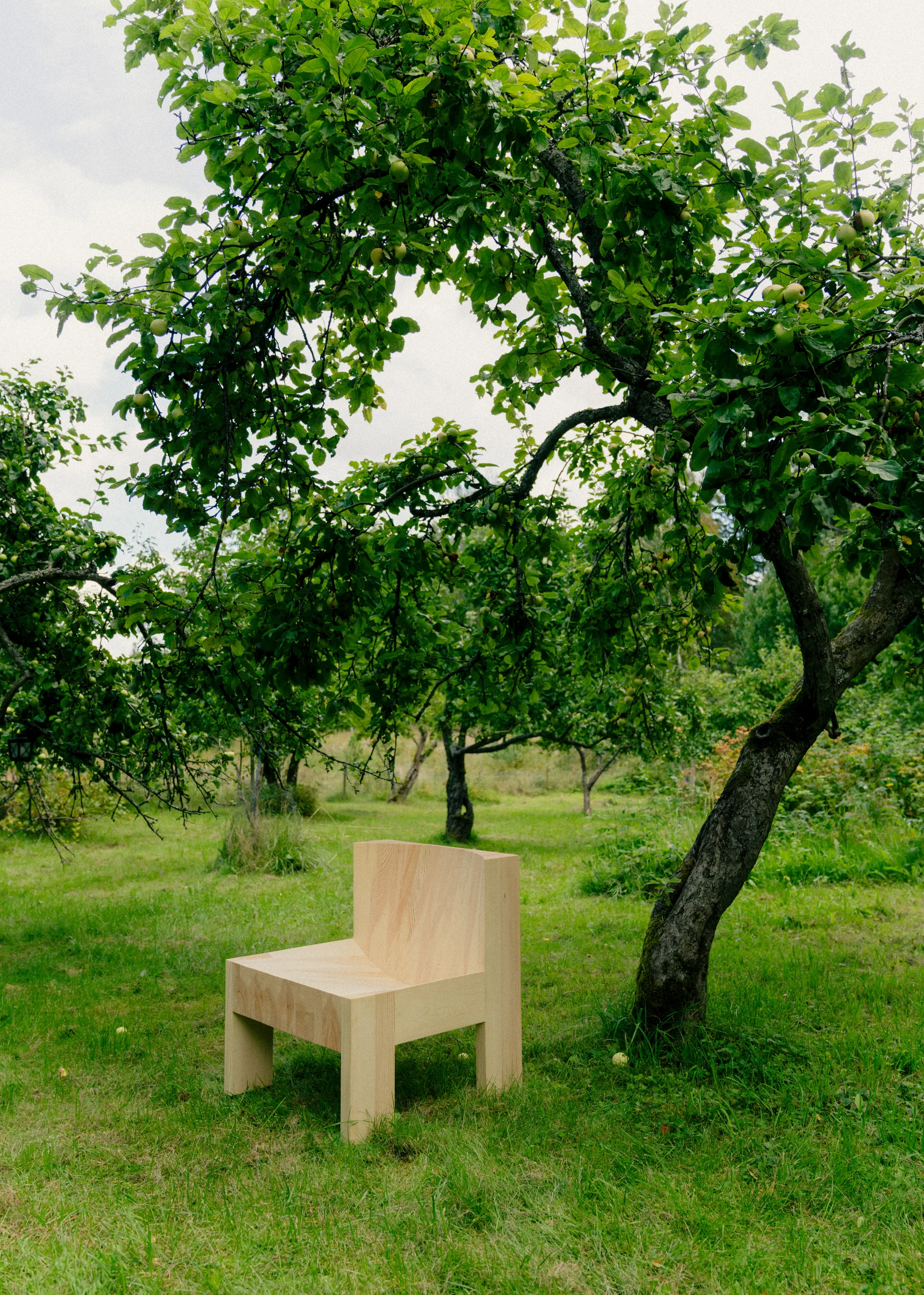 005 Lounge Chair Loungesessel, Matt geöltes Wachs-Kiefernholz Vaarnii