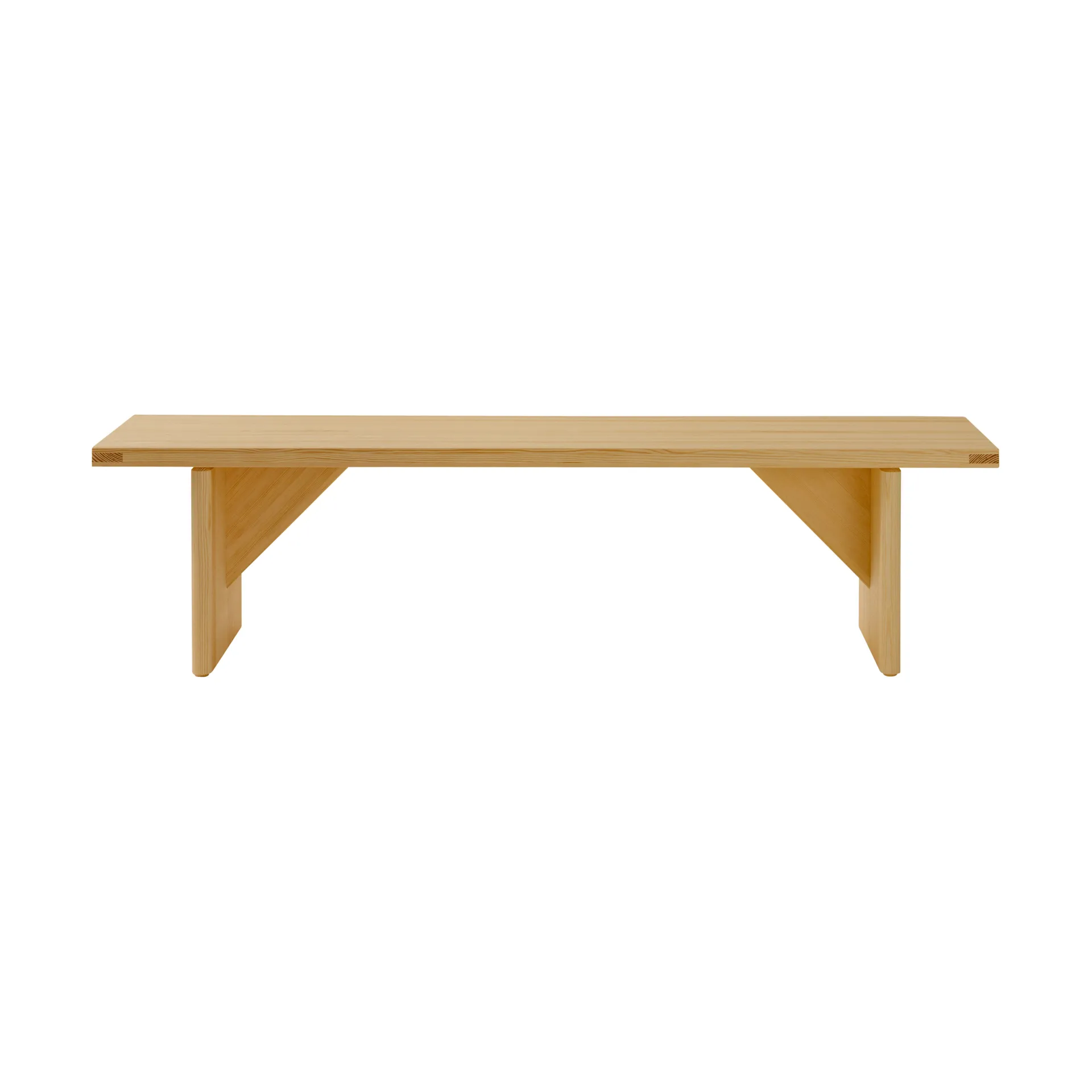 012 Kolmio Bench Bank, Matt geölwachs­te Kiefer, 176x42x45 cm Vaarnii
