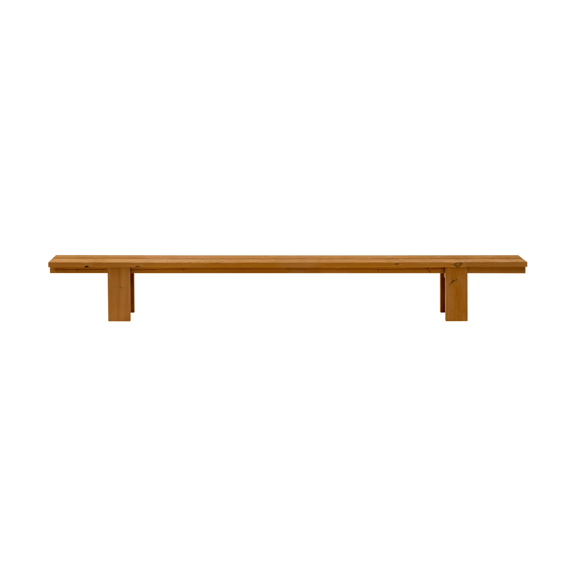 013 Osa Outdoor Bench Bank, Thermobehandeltes Kiefernholz, 333x37x49 cm Vaarnii