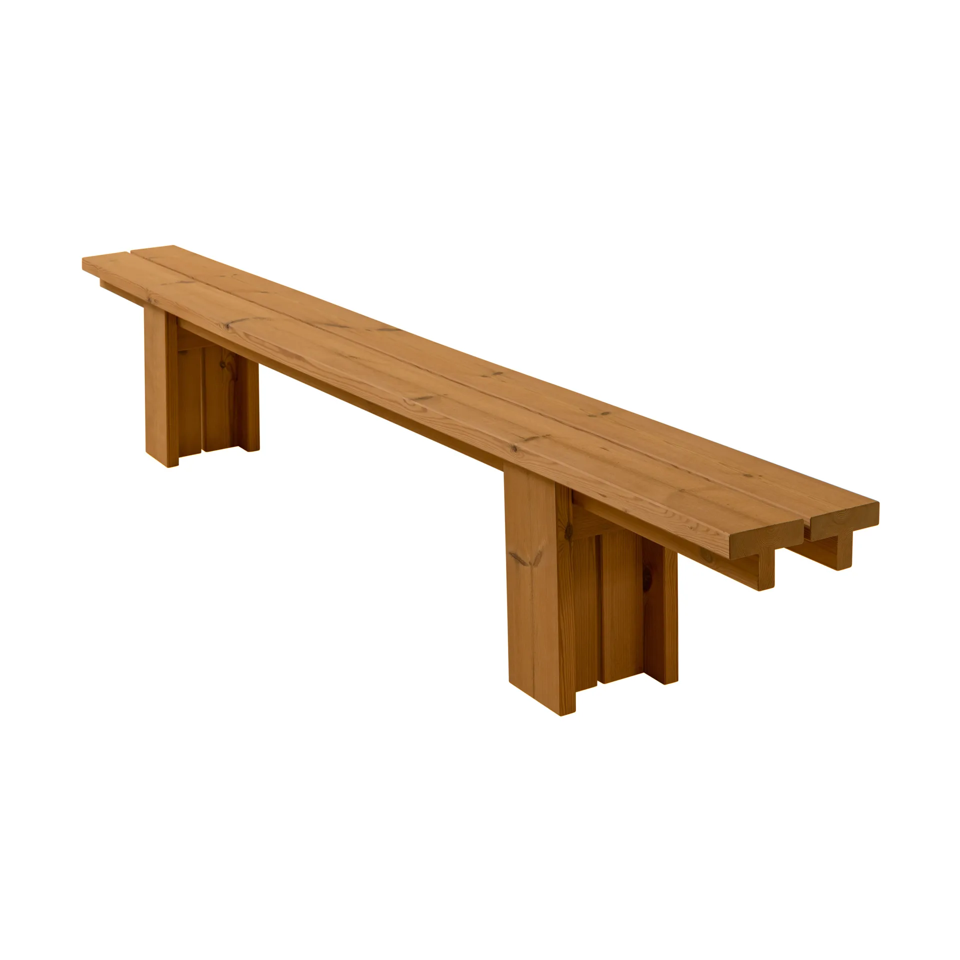 013 Osa Outdoor Bench Bank, Thermobehandeltes Kiefernholz, 333x37x49 cm Vaarnii